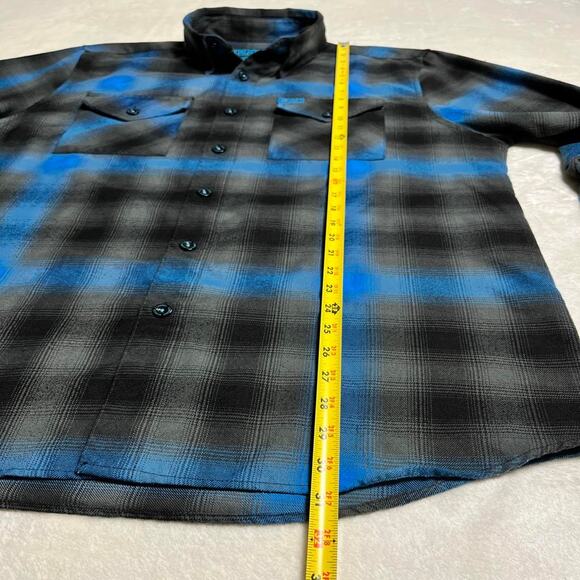Dixxon Flannel Company 10th St Men's L Blue Black Plaid Button Up Shirt Cottage - Picture 9 of 10
